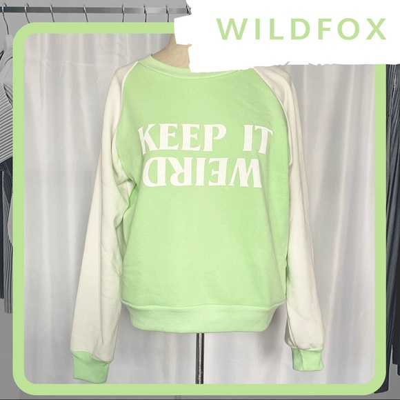 Wildfox Sweaters - ☘️🛸 RARE NWT WILDFOX Keep It Weird Fiona Crew